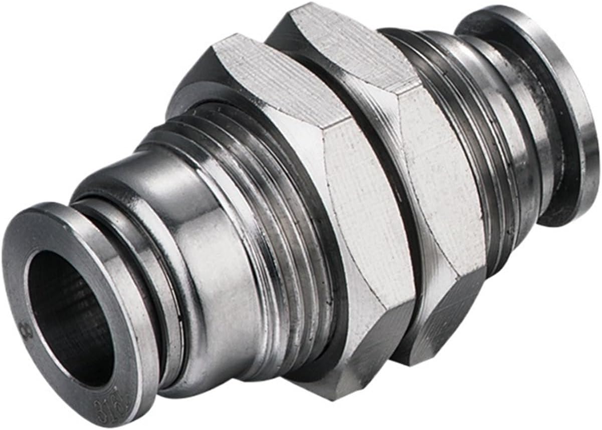 5Pcs/lot SSPMM Stainless Steel 316L Bulkhead Union Fitting Anti corrosion Food Grade Pneumatic Air Tube Fitting(SSPMM 04 4mm)