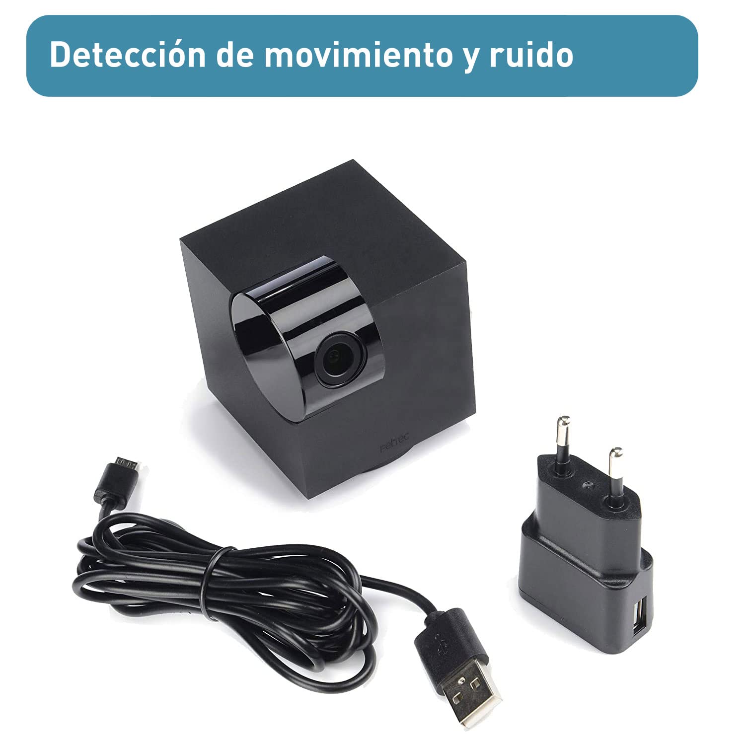 PetTec® CAM 360° Cámara para Mascotas con App [SIN SUSCRIPCIÓN] - Cámara para Perros y Gatos en Casa con Detección de Movimiento y Visión Nocturna - Vista Completa HD 360° Panorámica e Inclinable