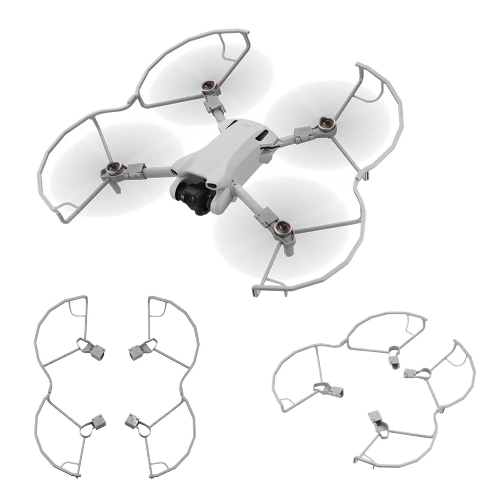 Propeller Protector Lightweight Propeller Protector Blade Bumper Anti-Collision Drone Accessories Compatible for DJI Mini 3/Mini 3 Pro(Gray)