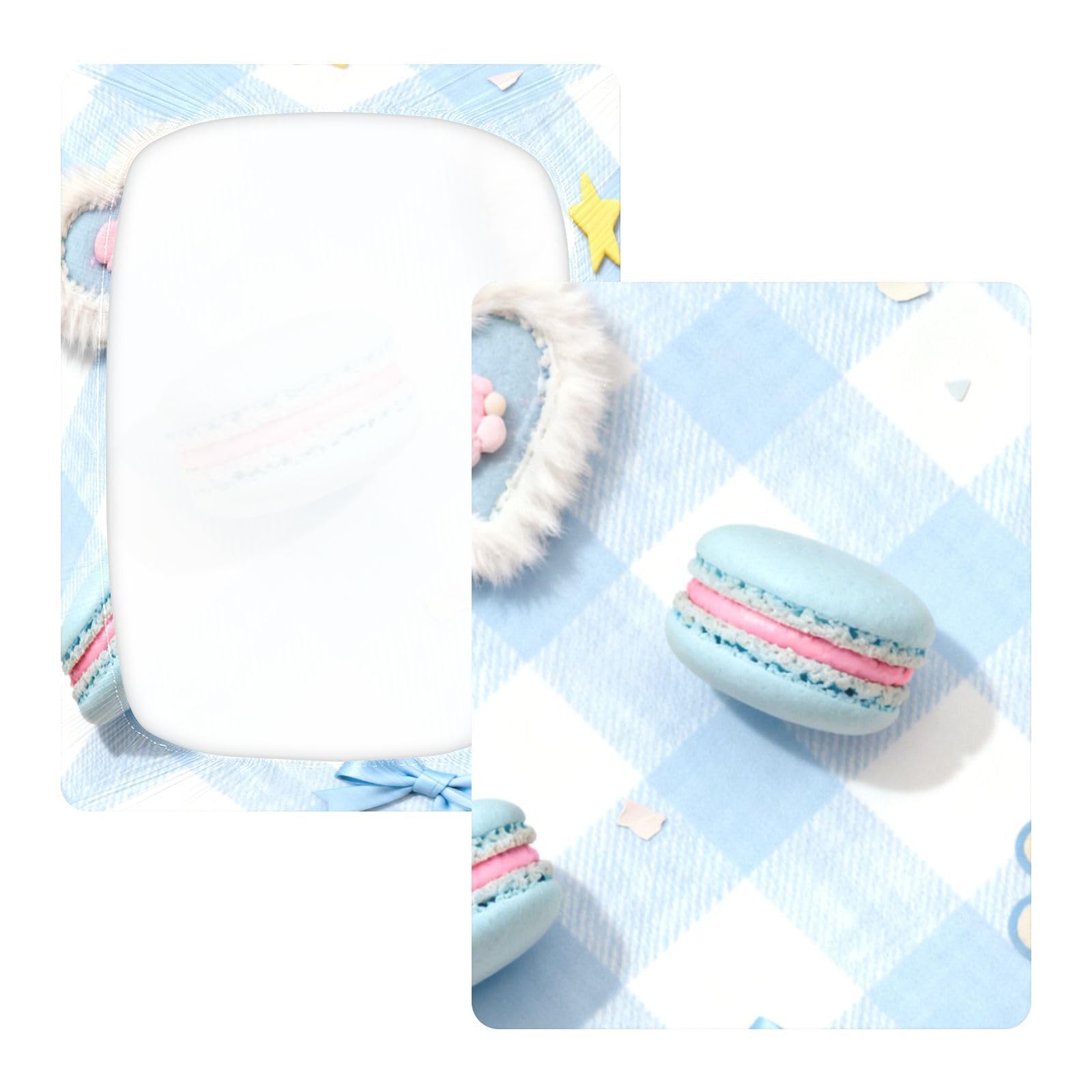 Lenzuola per culla blu con motivo macarons per neonati e ragazze, in cotone, morbido, per cameretta dei bambini, 1 confezione de cuna para ni?a
