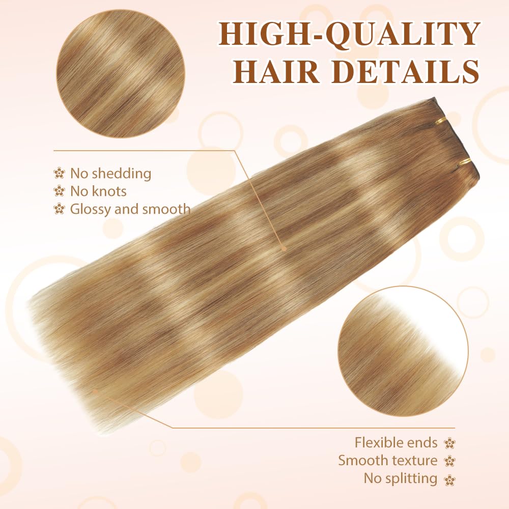 HotLulana Extension Capelli Veri Clip 7pcs 55cm 120g Extension Capelli Veri 22 Pollice Extension Capelli Clip Invisible Extension Clip Capelli Veri Human Hair Extension Clip 10/10/22#