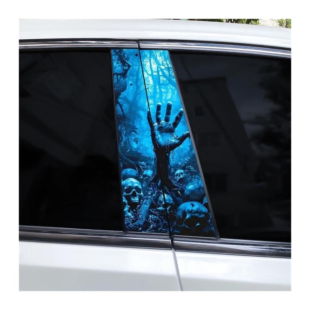 Bertdcx C Skull Poker Stickers Ar Door Pillar Diy Ar Design Over Scratches Auto Parts(C)