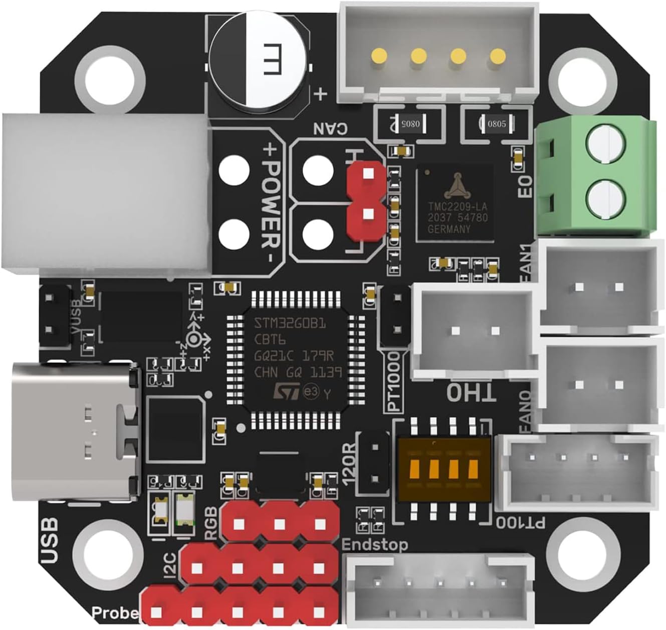 - BIGTREETECH EBB42 CAN Bus with MAX31865 Adapter Board Hot End PCB Board Filament Break Blockage Detection for 42 Stepper Motor Extruder Nozzle Head Tool for Blv Ender 3 for Klipper Support PT1000