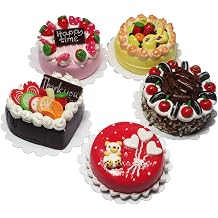 Lovely Mixed 5 Assorted Cake Dollhouse Miniature Food,Tiny Food
