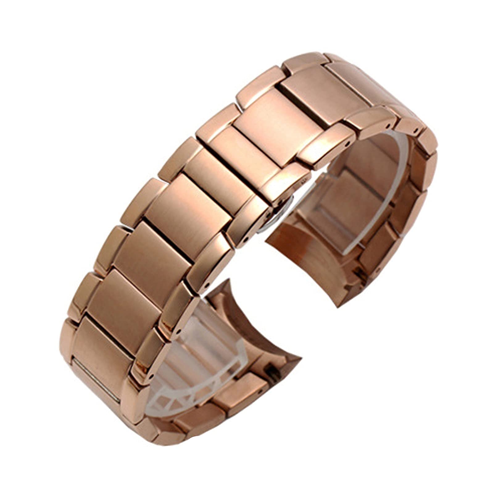 Cinturino in Metallo in Acciaio Inossidabile, Cinturino per Orologio Intelligente con Fibbia a Farfalla, Bracciale da 22 mm in Oro Rosa Argento Satinato Nero
