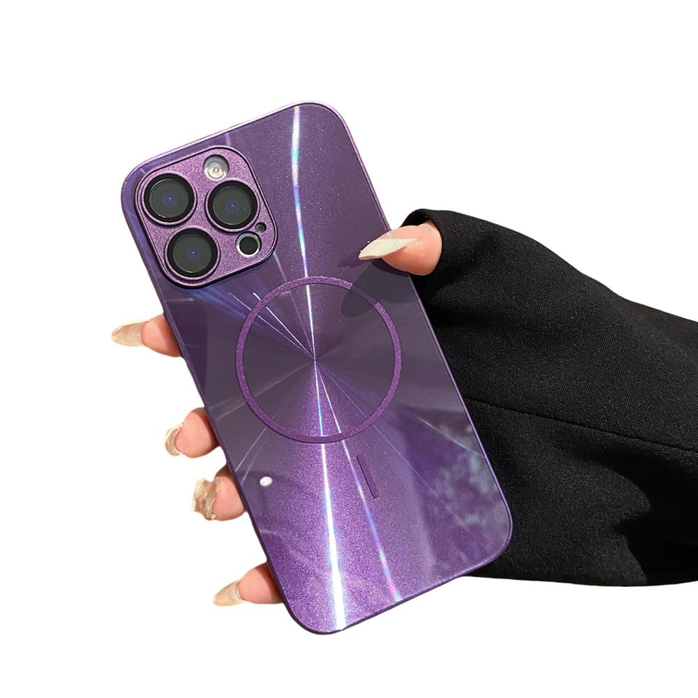 Coque rigide iPhone 15 Pro violette magnétique anti-rayures et charge rapide - 7