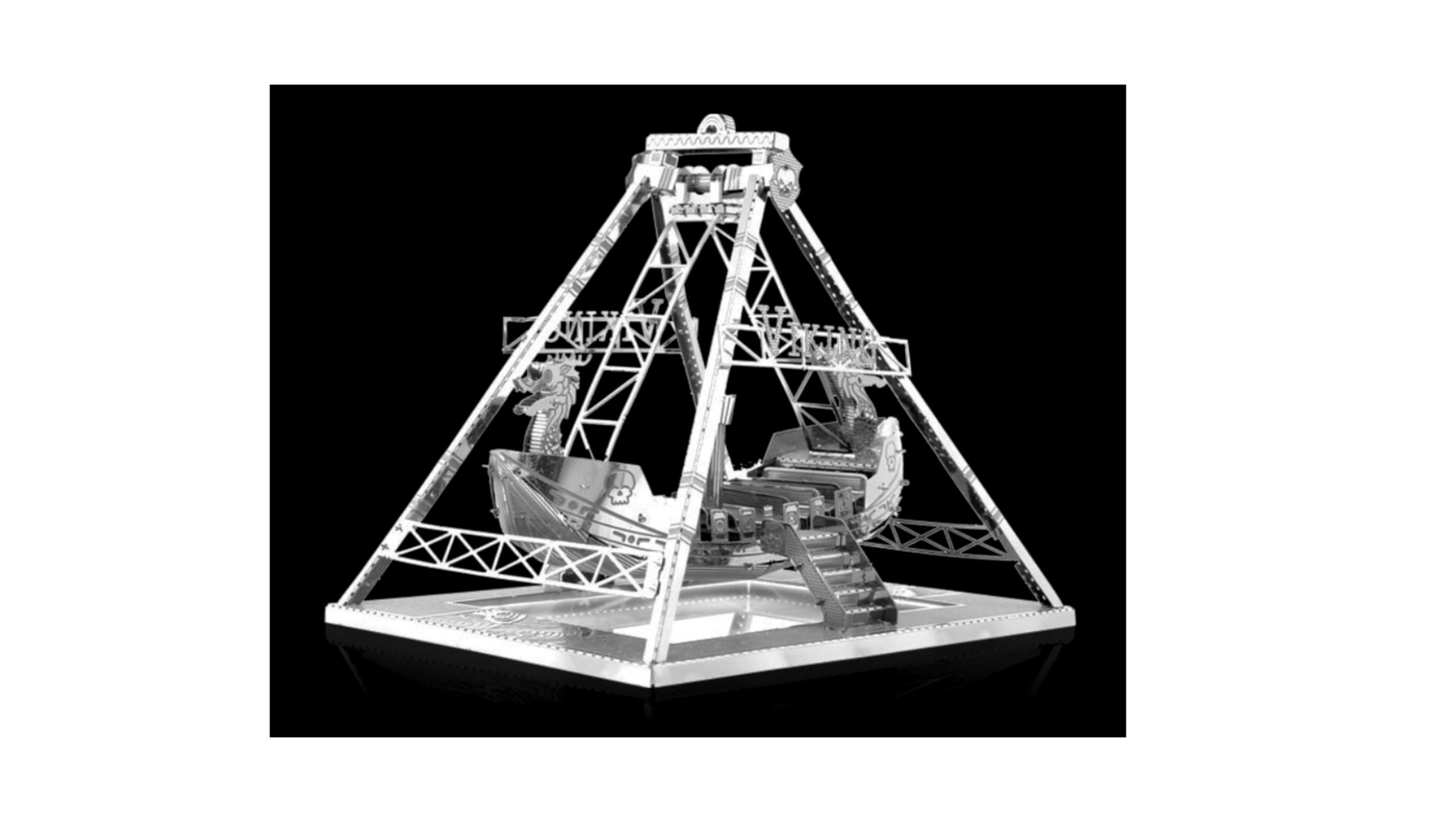 Metal Zone Puzzle 3D In Metallo - Attrazione Barca Vichinga, Modello Di Parco Divertimenti, Livello Difficoltà Medio, 8,2 X 6,5 X 6,3 Cm - 2