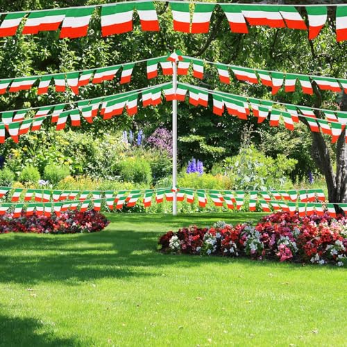 Image of AhfuLife 60 Pcs Italy String Flags for Italian Party Decoration, Small Italian Flag Bunting Banner- Double Sided for Republic Day National Day Football Fan Party Sports Bars Street Decorations (5.5x8.3 Inch -33 Ft)