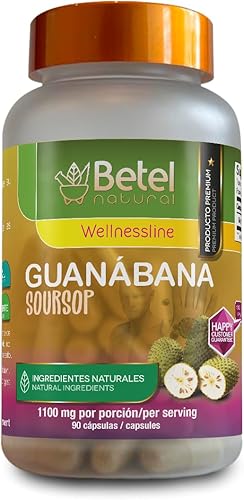 Betel Natural Cápsulas Premium Guanabana Graviola Potentes Flavonoides - 90 Cápsulas