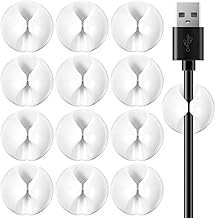 12 Pack Cable Clips Wire Organizer Cord Management Adhesive Holder for Organizing Desk, Bedside Table, Car Phone Charger