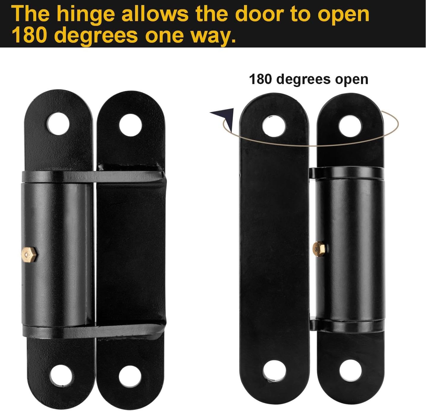 Heavy Duty Gate Hinge - 1100 Lbs Max Load, 180° Opening,Carbon Steel Construction, 7" with Roller Bearings for Smooth Operation, Face Mount Bolt or Weld on Wood and Metal Gates