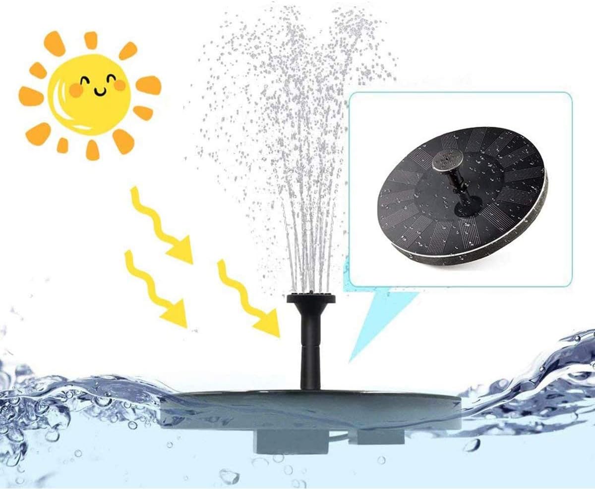 Shhjjyp Solar Powered Water Fountain Pump, Submersible Outdoor Water Fountain Panel Kit for Pool,Garden And Lawn,Bird Bath,Small Pond(2 Packs)