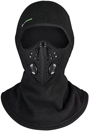 ROCKBROS Winter Face Mask Filter Ski Mask Balaclava Men Women Thermal Mask for Cycling Skiing Snowmobile Black