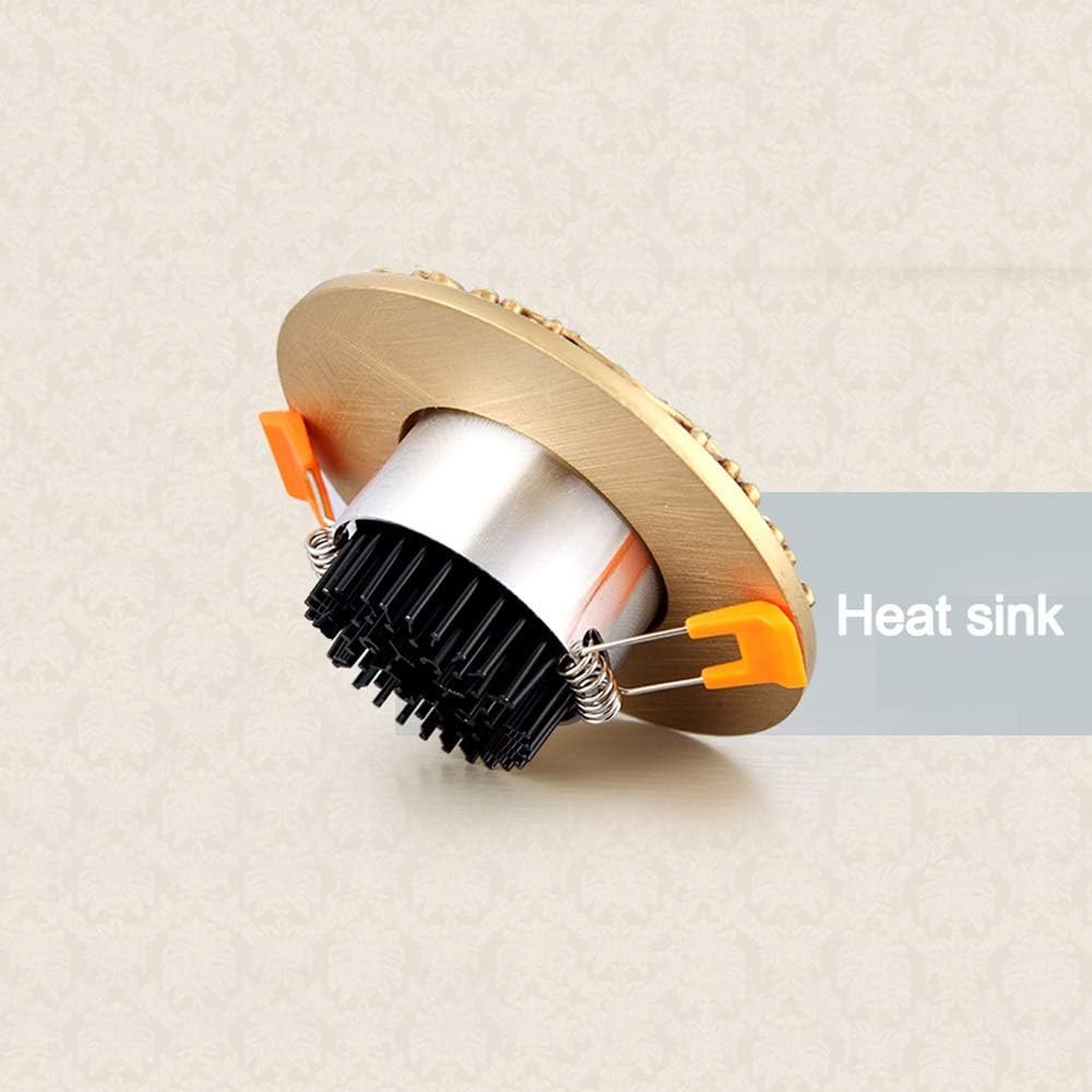 Spotlight，Creative Retro round Dimmable Led Downlight Recessed Commercial Decor Resin Rotatable Led Panel Light Vintage Household Embedded Ceiling Panel Light for Living Room Outdoor/Three-