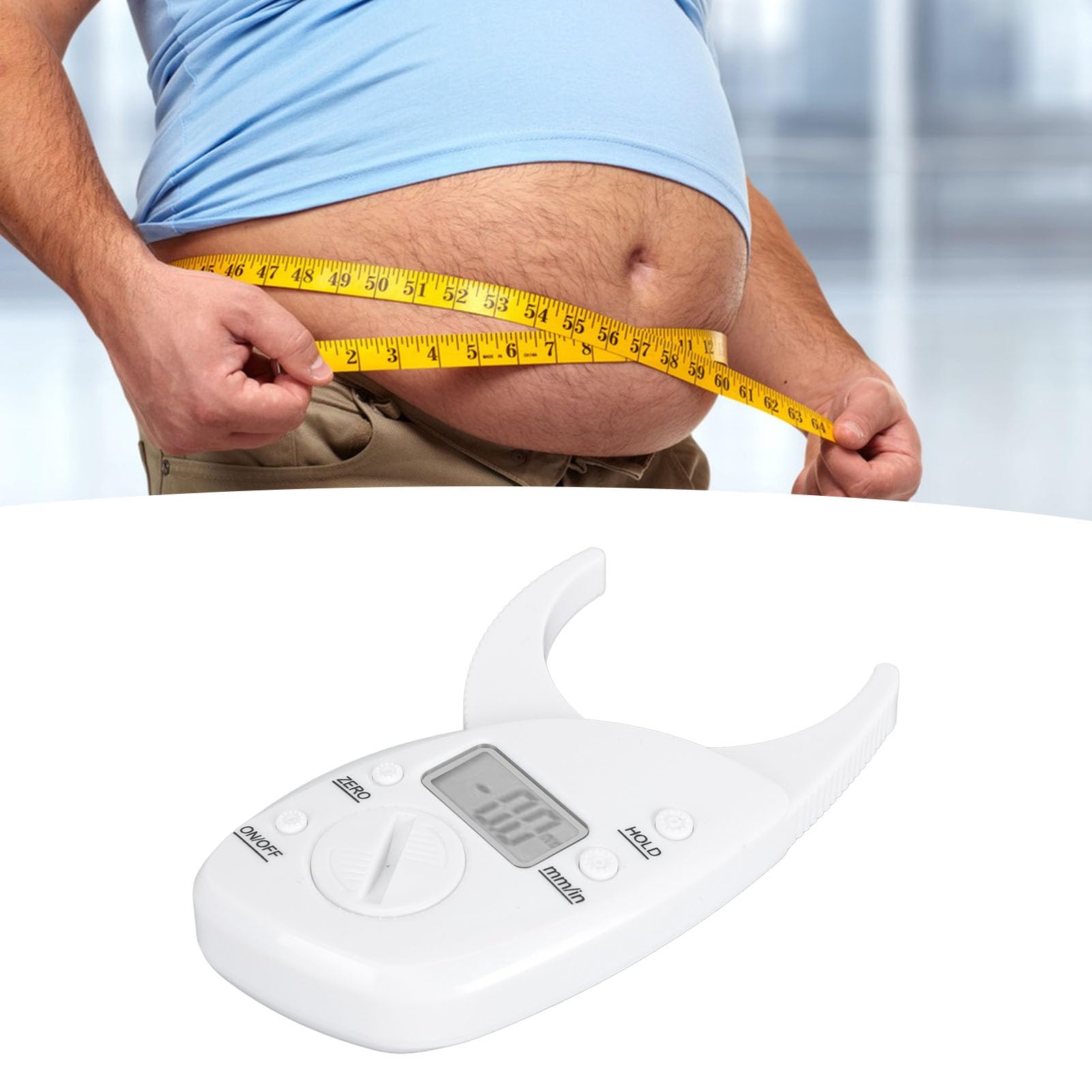 Fdit Calibro Digitale per Grasso Cutaneo LCD, Calibro Professionale per Grasso Corporeo per Donne e Uomini, Calibro Portatile Accurato per Plicometria con Design Compatto