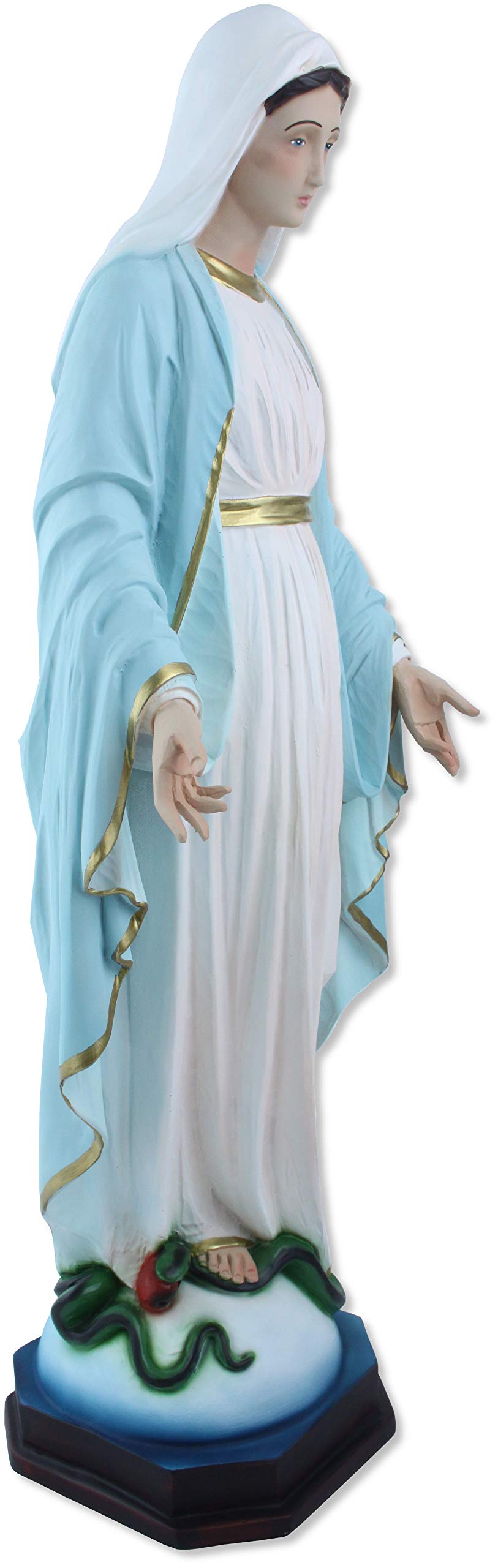 Proposte Religiose Statua della Madonna Immacolata o Miracolosa in Resina. Altezza cm 60. Dipinta a Mano.