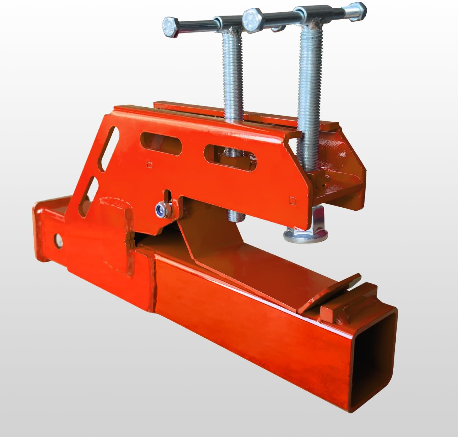 Tractor Clamp on Trailer Hitch Receiver, Bucket Hitch Non-Slip 2" Ball Mount Adapter for Tractor Bucket Kubota Deere Bobcat (Orange)