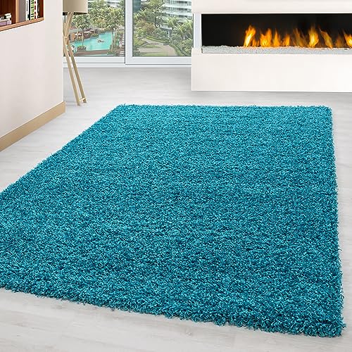Carpettex Hochflor Teppich Wohnzimmer Shaggy Flokati Teppich Modern Einfarbig 120 x 170 cm Flur...
