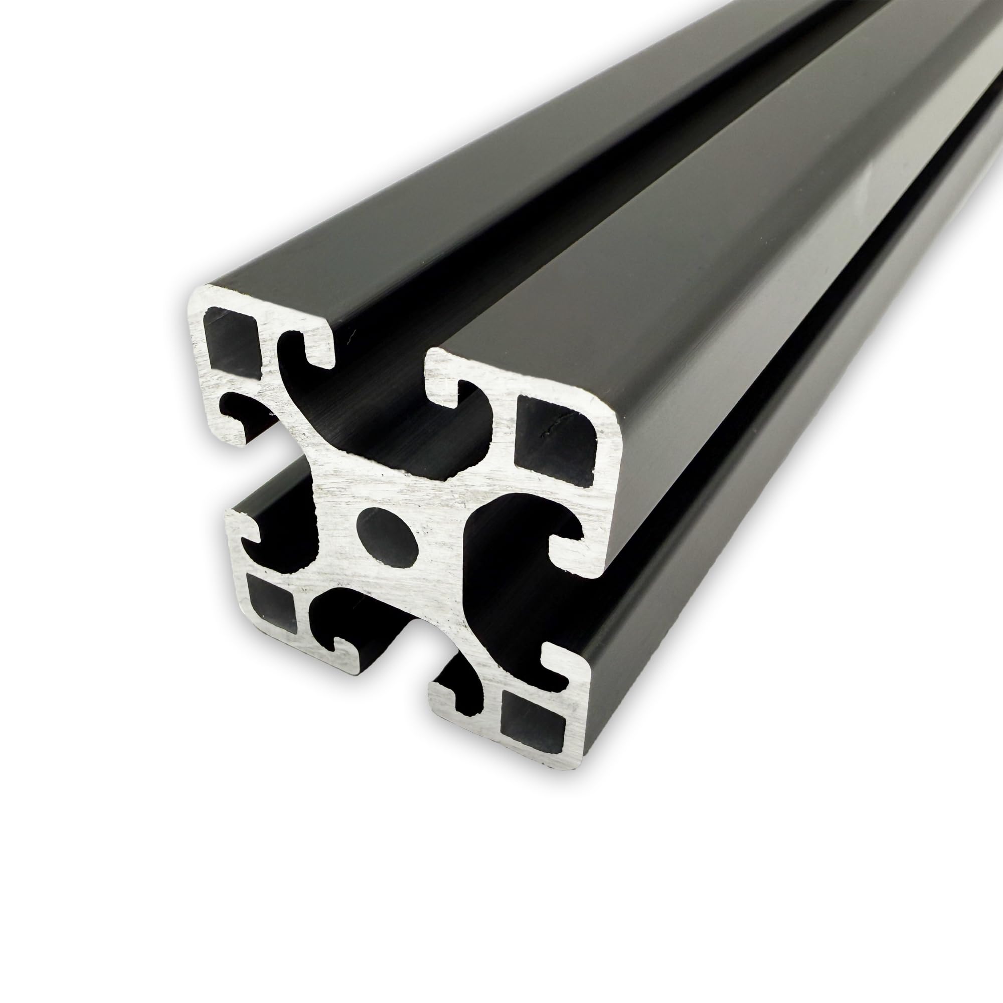 Aluprofil 40x40 mm | Nut 8 | 3 Stück mit 2 Meter = 6 Meter | schwarz eloxiert E6/C35 | Aluminium Profil | Nutenprofil | Aluprofil | Alu Profil | Leicht | Montagesystem |