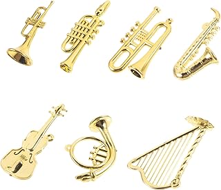 SEWACC Decoração 7 Peças Modelo De Instrumento De Decoração Para Natal Mini Instrumentos Para Festa Instrumento Em Miniatura Para Natal Instrumentos Minúsculos Mini Instrumentos Musicais