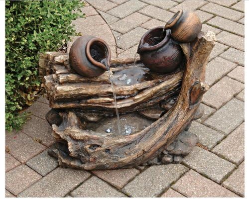 Low-Voltage LED lights Three Urn Home Garden Outdoor Fountain