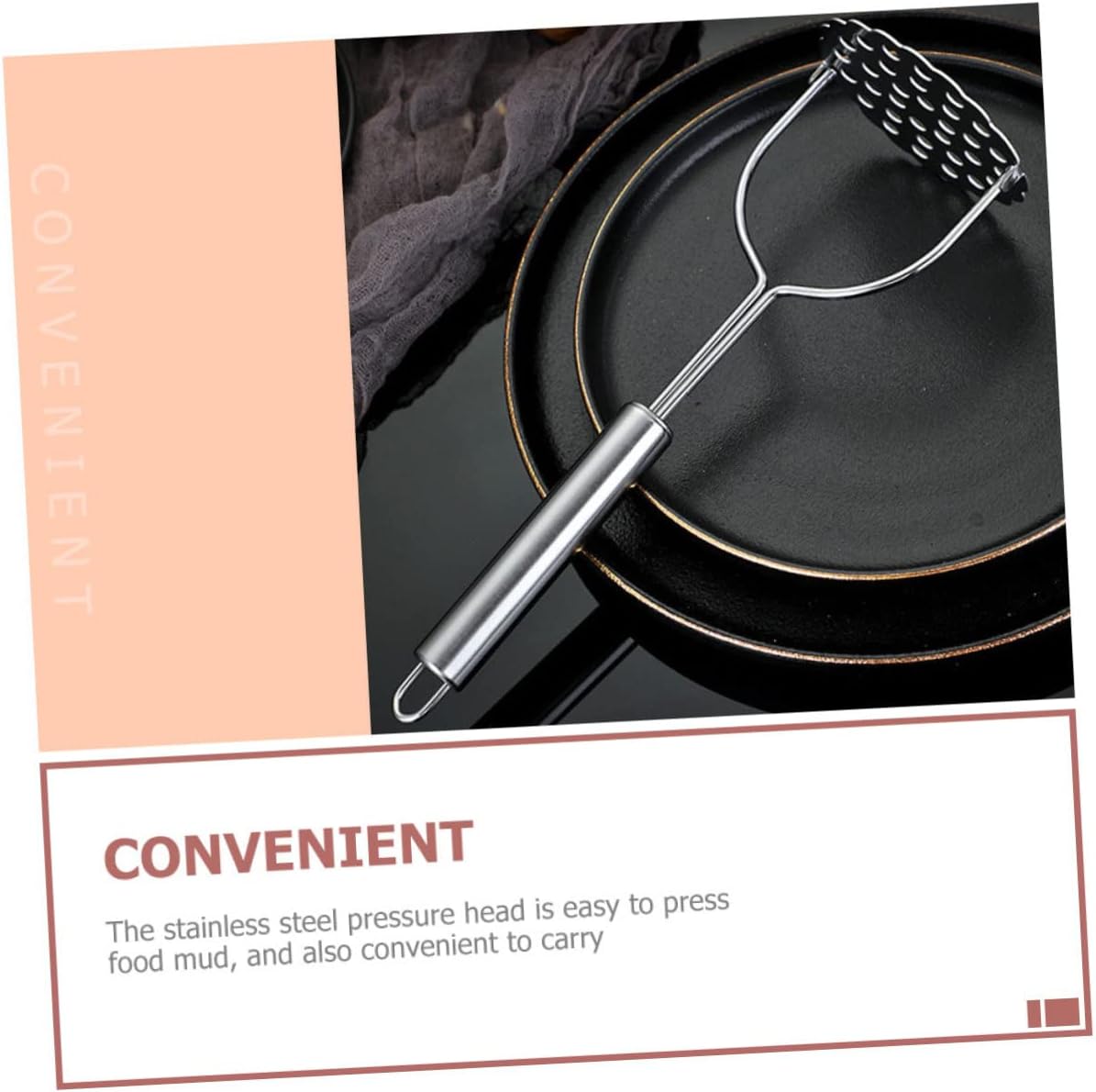 Mobestech 3pcs Manual Stainless Steel Potato Masher Tool Reusable Pressing Device for Potato Puree Fruits and Vegetables Easy to Clean Kitchen Gadget for Effortless Mashing