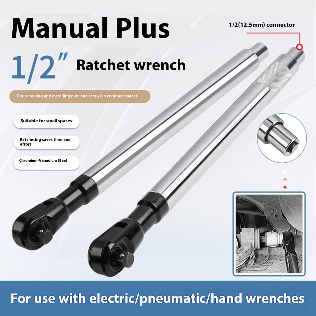 1/2inch Multfunctional Ratchet Wrench Ratcheting Head Ergonomic Handle Mechanics