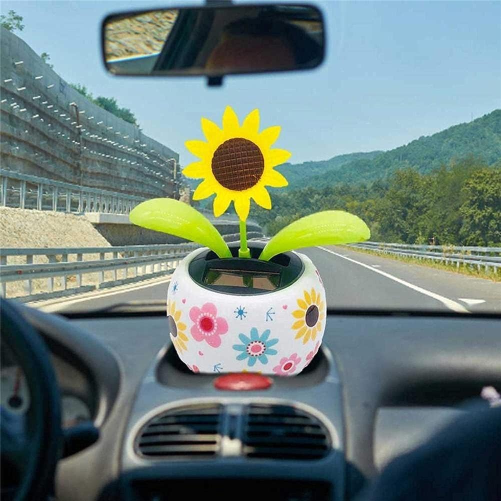 4Pcs Sunflower Solar Dancing Flower Dancing Solar, Powered Swinging Animated Dancer Toy Office Desk Car Decoration for Car, Funny Ornaments, Power Kits Dolls and Accessories