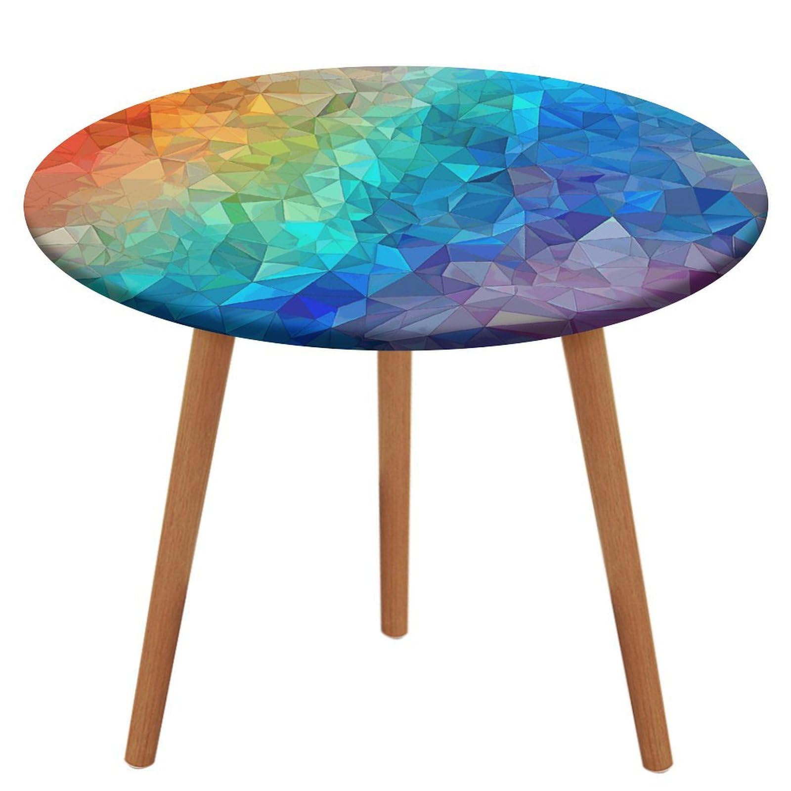 Nappe élastique table ronde imperméable lavable motif géométrique