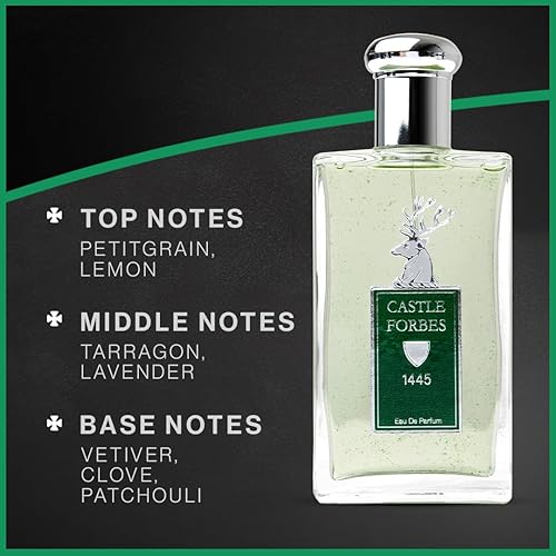 Miniatura 5 de Castle Forbes 1445 Fragancia para hombre, 3.5 onzas líquidas, aroma de colonia ligero y atemporal con aceites esenciales, distintivamente británico,