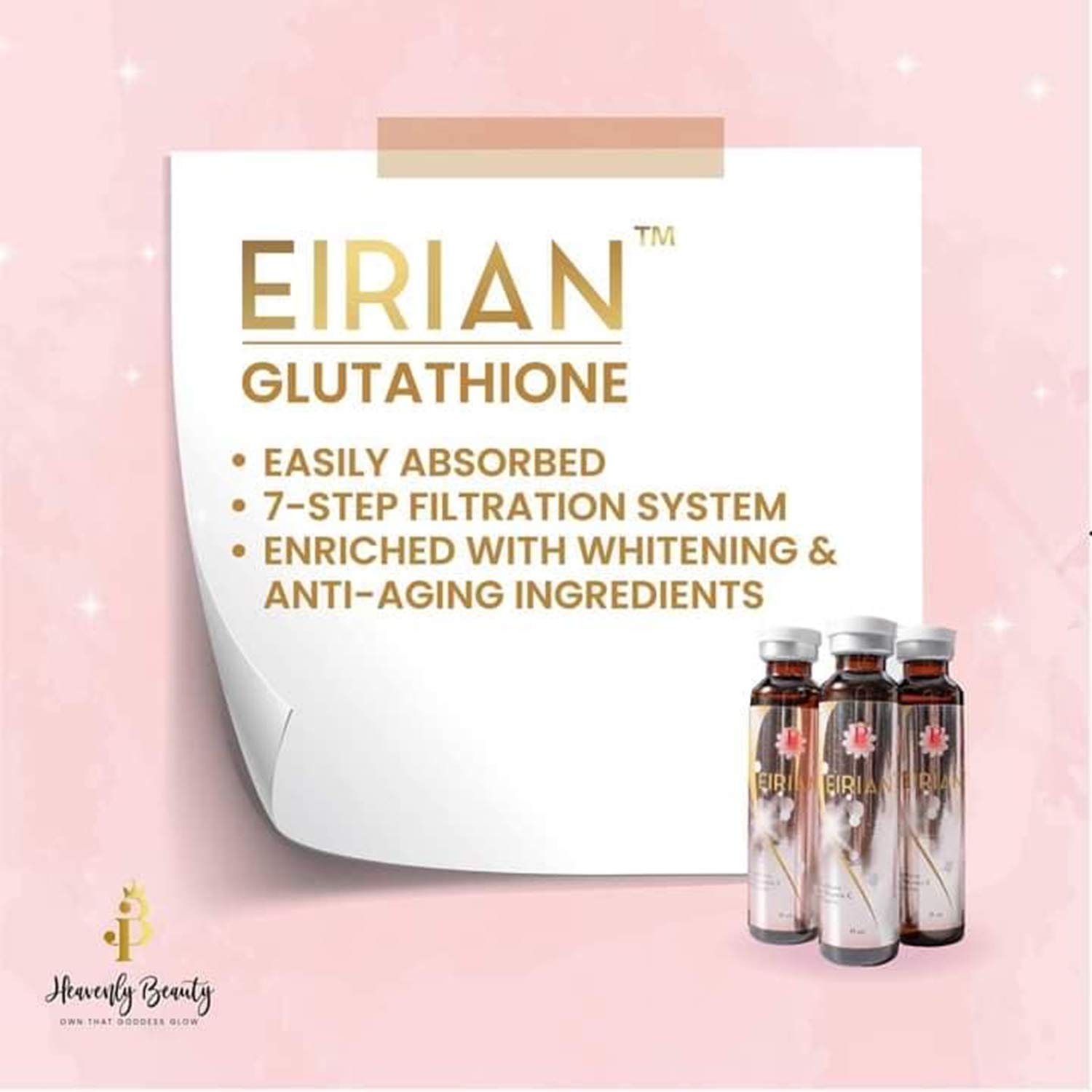 Eirian Glutathione with Vitamin C and Elastin Lychee Flavored Drink, 7  Vials x 15ml : Buy Online at Best Price in KSA