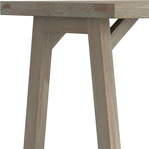 Miniatura 141 de SIMPLIHOME Sawhorse - Mesita de noche de madera maciza de 24 pulgadas de ancho, moderna, industrial, color gris envejecido, para sala de estar y