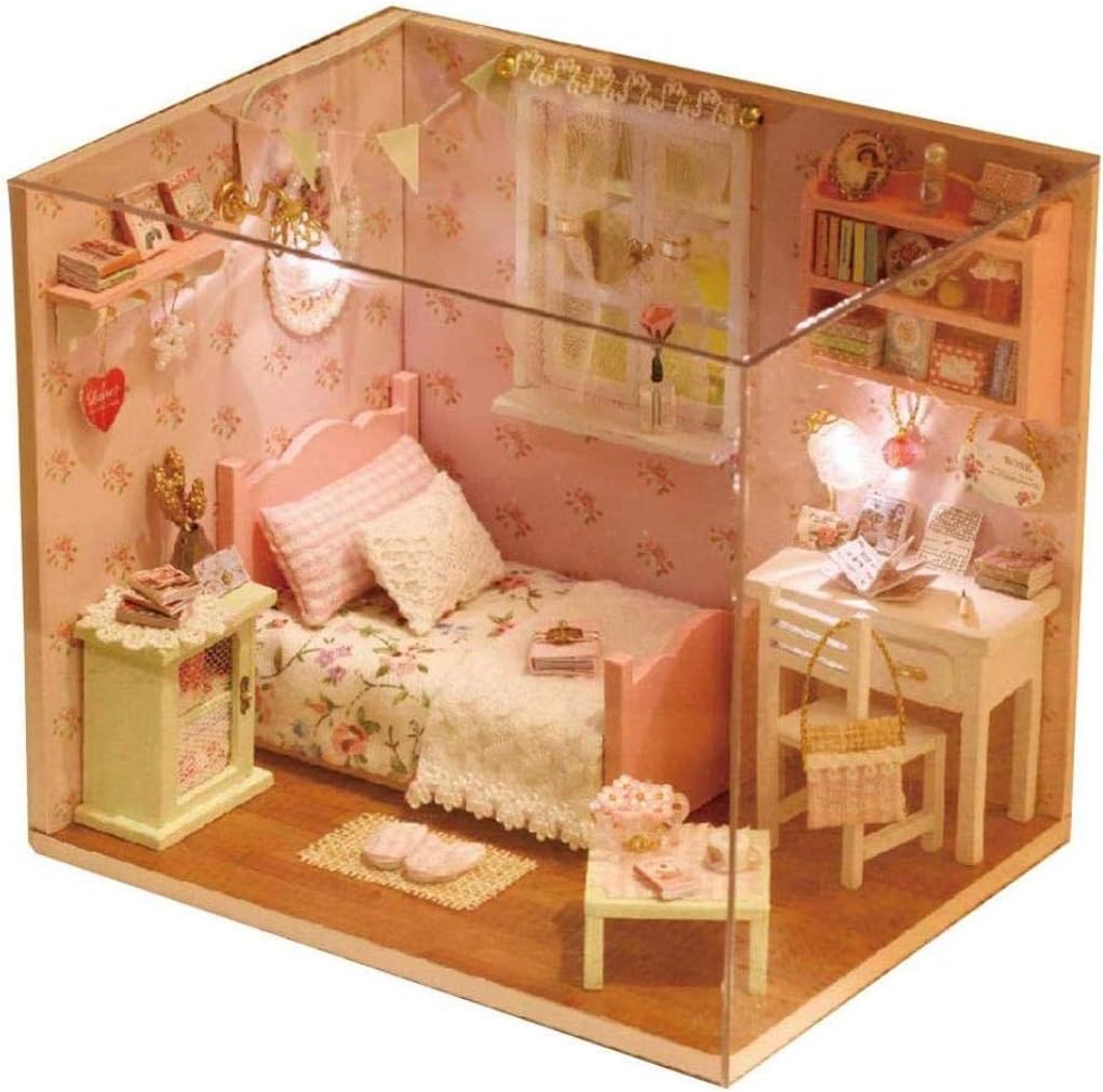 n/a Dollhouse Wooden Miniature Furniture Kit Mini Green