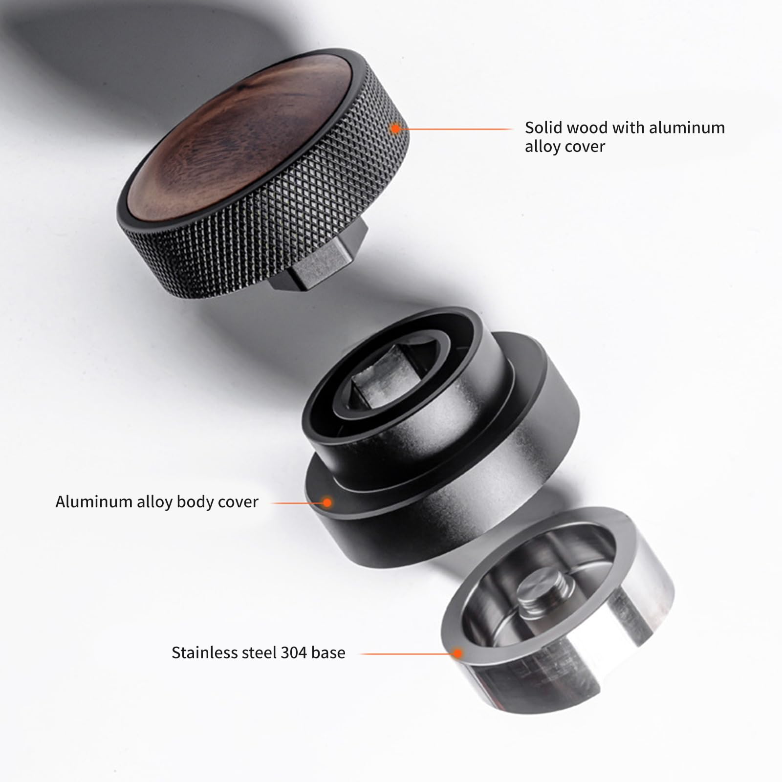 Distributore di caffè calibrato per espresso a profondità regolabile con manico antiscivolo Accessori per caffè Facile da usare Livellamento automatico in acciaio inossidabile Palmi caricati a