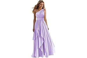 Langkaao Brilliantly Ruching Chiffon Bridesmaid Dress