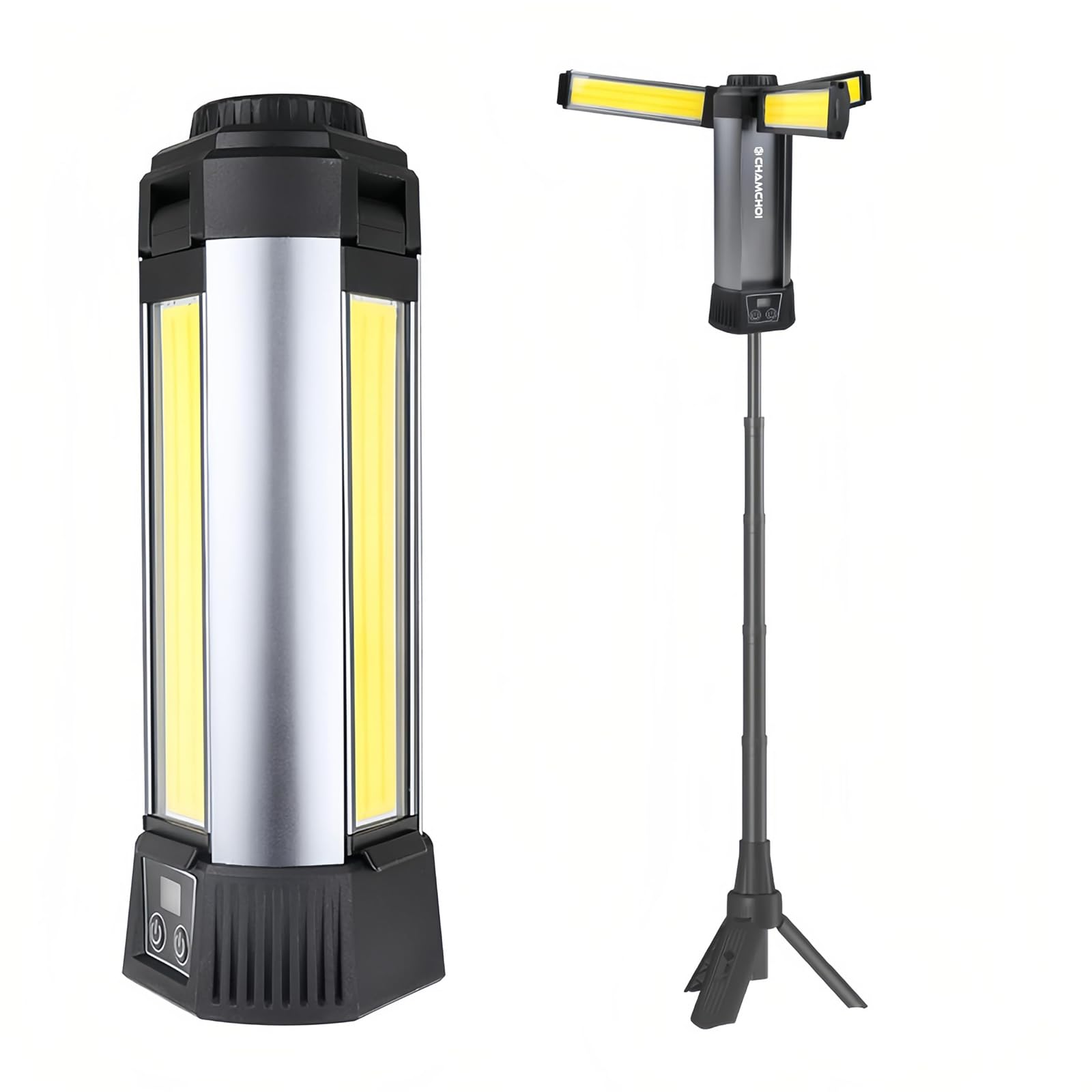 LED 投光器 充電式 led作業灯【10000mAh大容量 10000LM 最大23時間連続点灯】ワークライト 10点灯モード 4色切り替え 投光器 屋外 Type-c充電 270度方向調整 懐中電灯機能 取り外し可能な三脚付き ledライト ハンディライト 高度調節可能 屋外照明/集魚灯/夜間工事/駐車場灯/アウトドア/キャンプ/停電対策/緊急照明