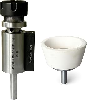 MachEl ER25 Lathe Milling & Grinding Attachment | Hand Drill Operated ER25 Spindle Attachment for Lathe Machine | Includes 3" Grinding Cup Wheel & Mandrel