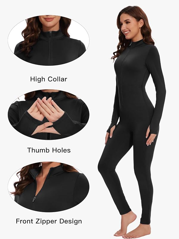 VUTRU Long Sleeve Jumpsuit for Women One Piece Fleece Romper Zip Front Workout Bodycon Full Body Yoga Jumpsuits by VUTRU - Used condition - Image 2