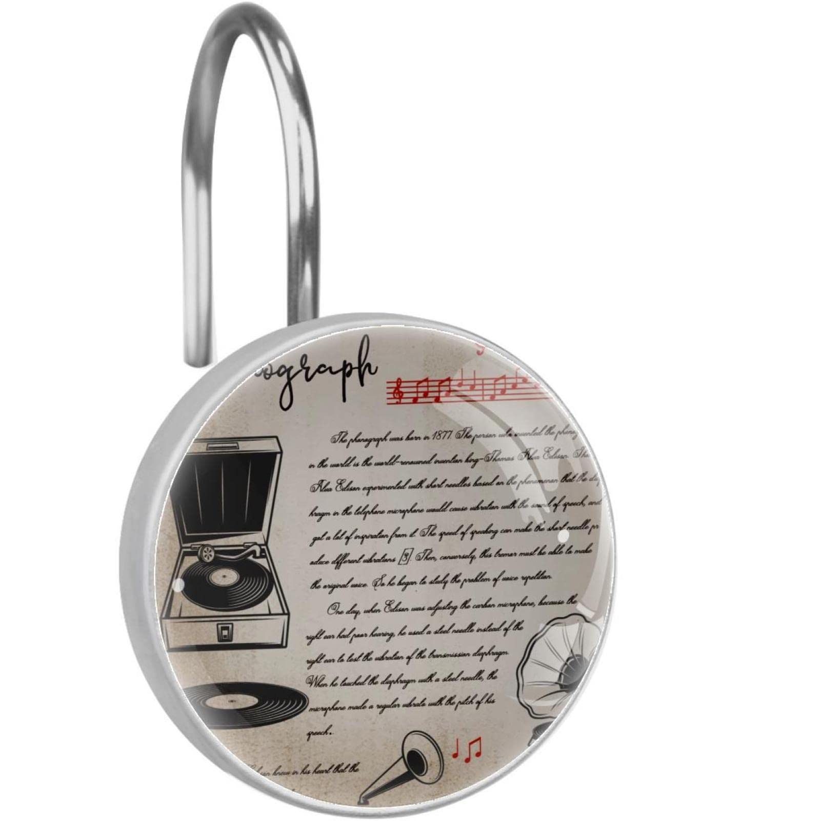 Anneaux de rideau de douche anti rouille crochets acier inoxydable