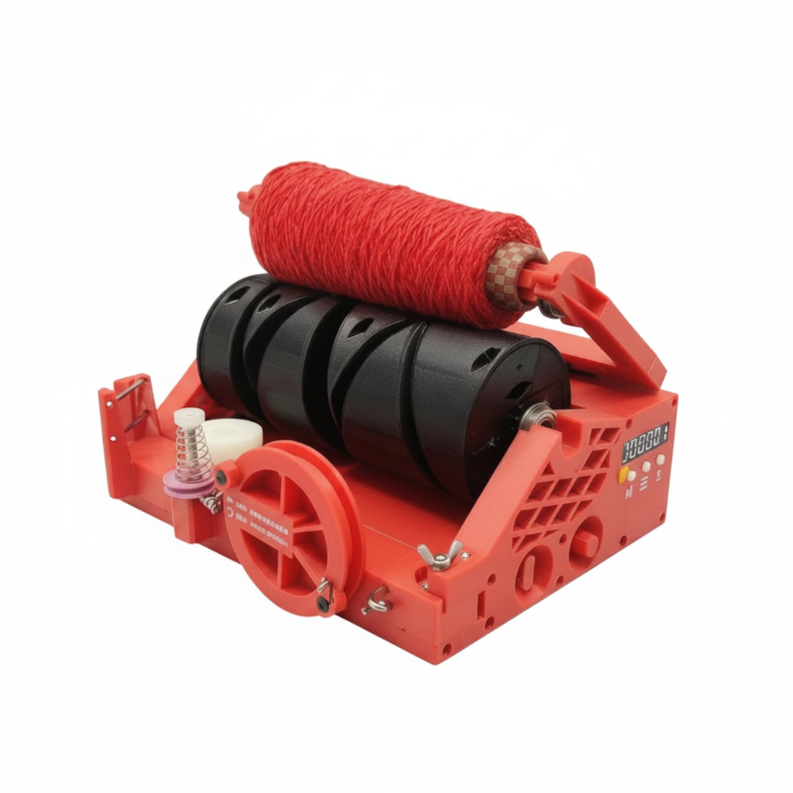 Bobinatrice Elettrica da Tavolo Regolabile Bobinatore da Tavolo Compatta Attrezzatura per Artigiani, Laboratorio, Rosso