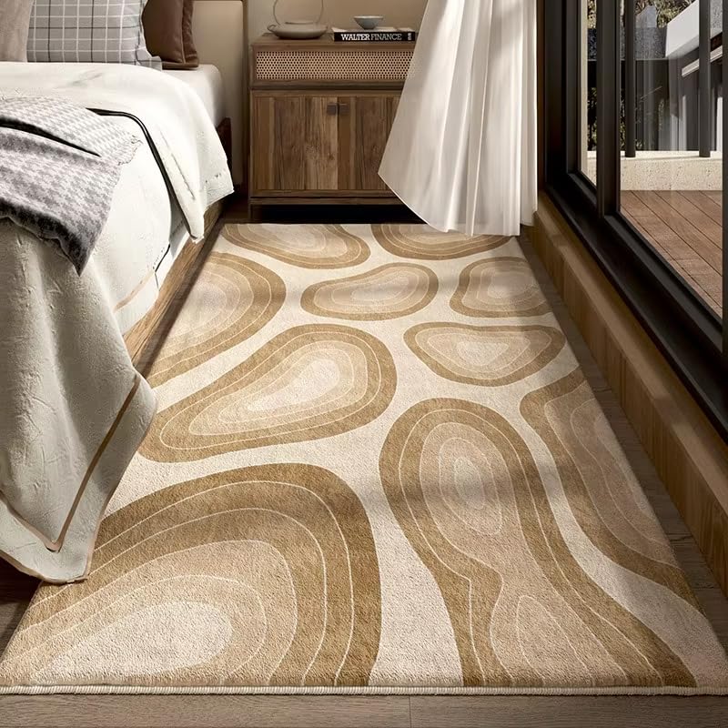 Tapis de chevet style Maillard minimaliste et doux pour intérieur chic