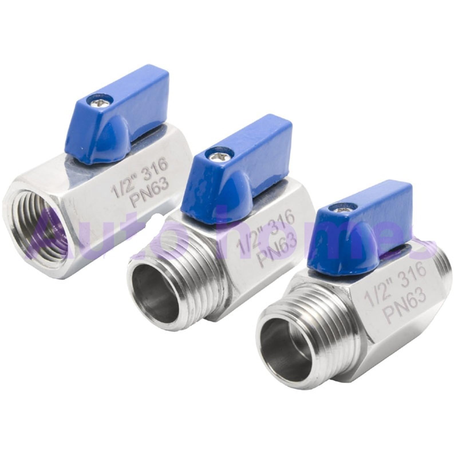 Robinet à boisseau sphérique anti-fuite 1/2 BSP femelle inox SS304 pour fluides chauds