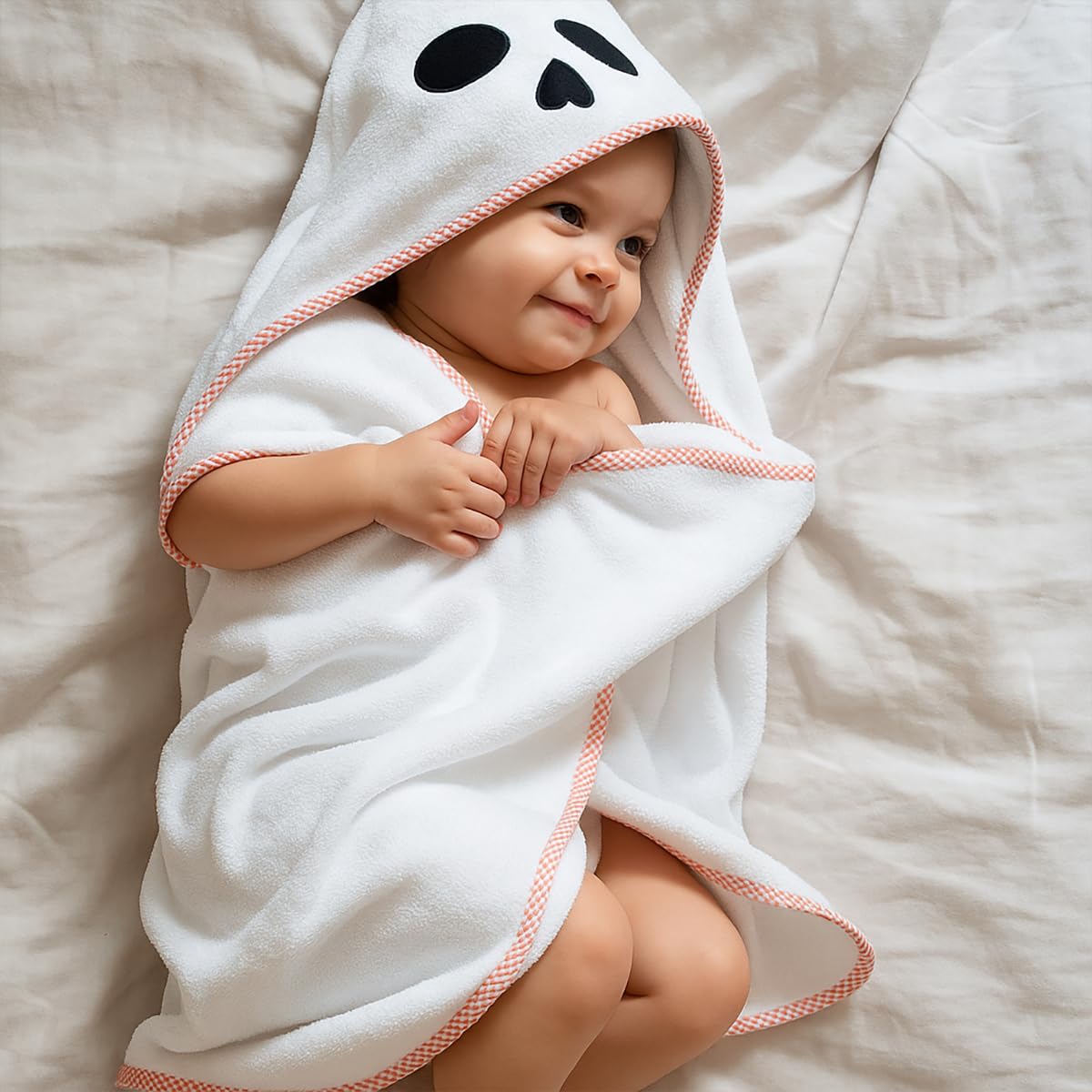 PAPATE - Cape de Bain Bébé en Coton Bio – Taille 95x60 cm – Dès la Naissance Jusqu’à 5 Ans – Fabriquée en France
