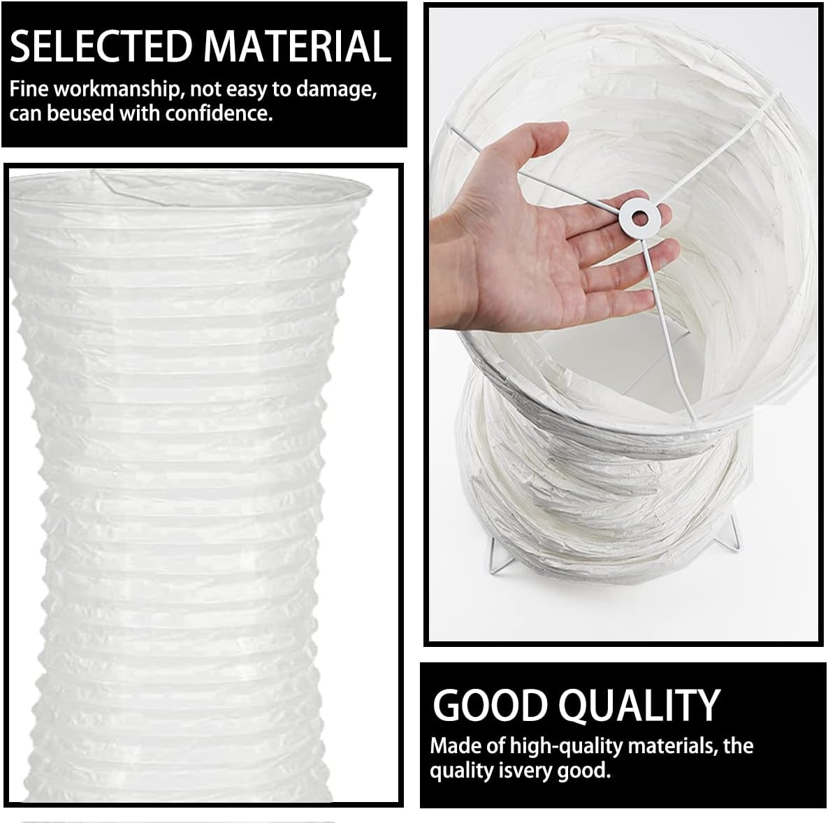 FERCAISH Paper Floor Lamp Shade, Foldable and Minimalist Style Rice Paper Lamps Classic Modern Paper Floor Light Bulb Cage Guard for Living Room Bedroom Décor