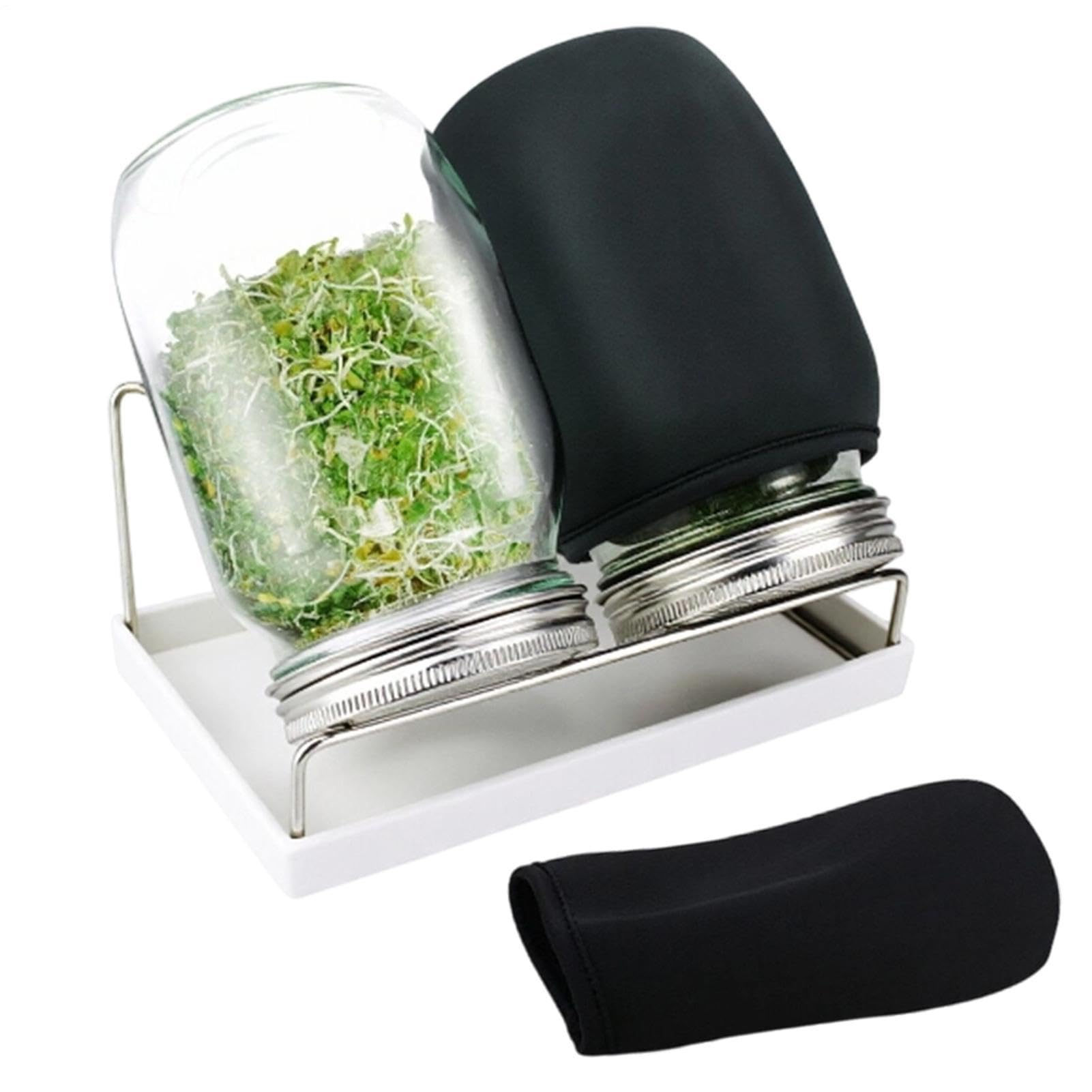 Frasco Germinador Brotes Ancha Con De Malla De Acero Inoxidable | Kit Germinador de Brotes Para La Cocina, Salón, Balcón, Judías, Frutos Secos, Granos, Brócoli Y Alfalfa