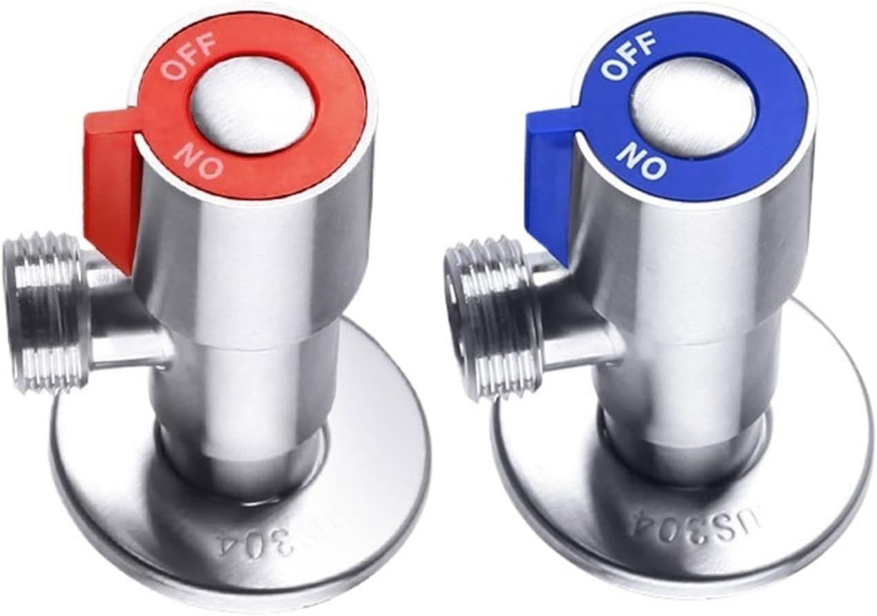 SUS 304 Stainless Steel Kitchen Bathroom Accessories Angle Valve for Toilet/Sink Basin Water Heater Valves(Yellow)