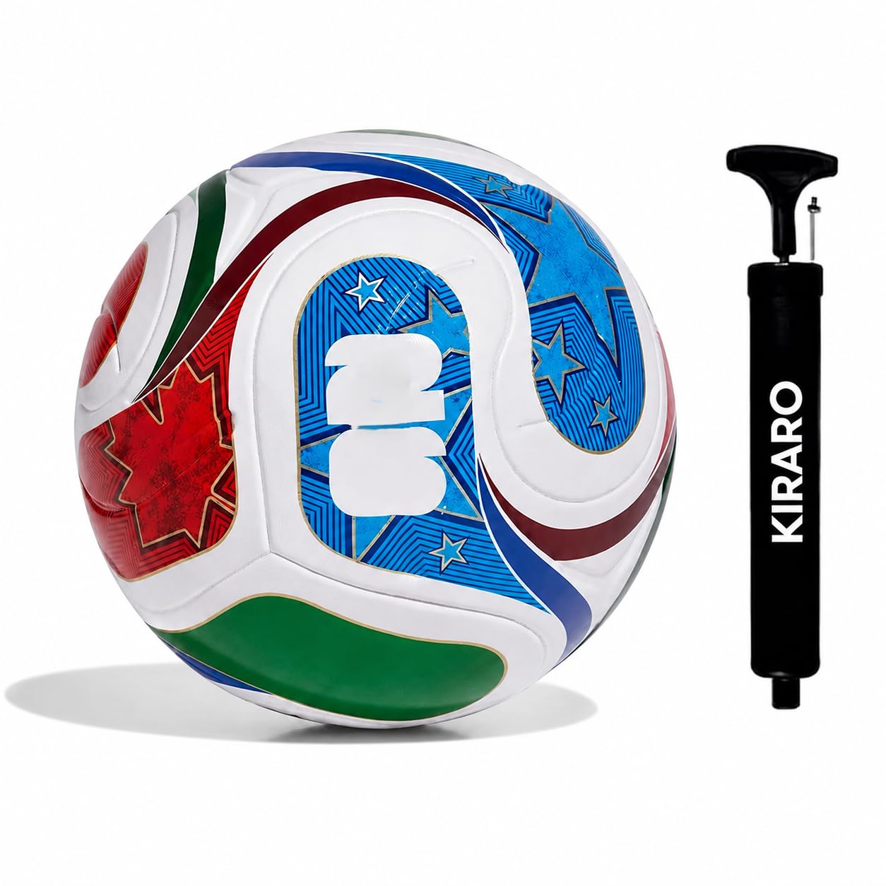 Official Size 5 Soccer Ball with Free Pump & Pin | Premium PVC Leather Football with Excellent Air Retention | Durable Training & Match Ball for Kids, Youth & Adults-image-46