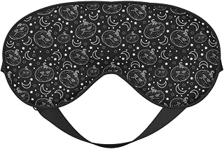 Halloween Moody Pumpkin Sleep Mask Adjustable Double -Sided Eye Mask Soft Sleeping Eye Covers for Sleeping Perfect Shading Reduce Eye Edema