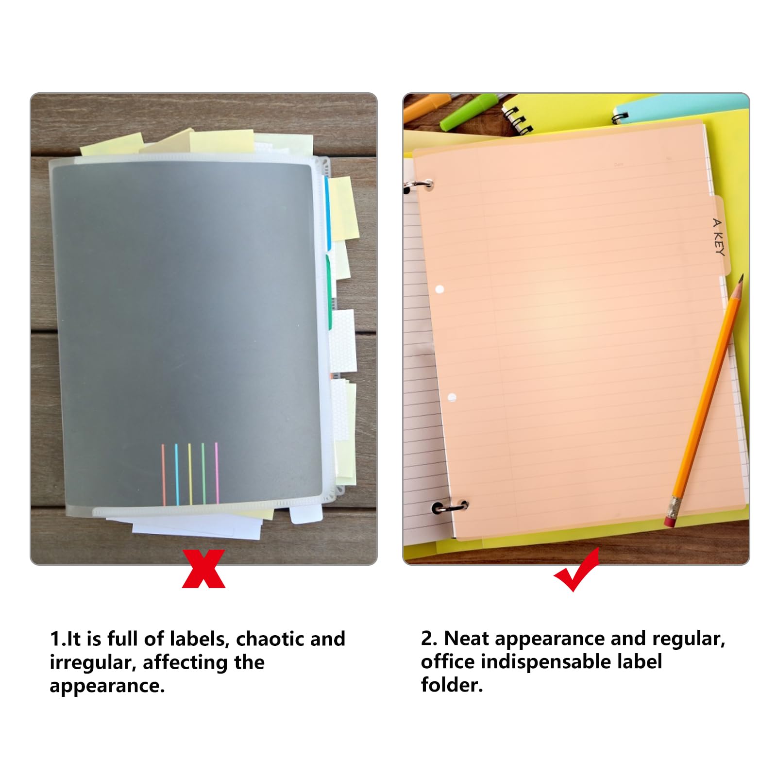 10pcs Binder Dividers Labels Multicolor Paper Tabs for Office Index Dividers with Smooth Surface for Organizing Files and Documents - Image 4
