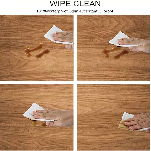 Miniatura 3 de Mantel ajustable ovalado de madera, textura de madera, para cocina, comedor, fiesta, vacaciones, Navidad, bufé, se adapta a mesas de 48 x 68